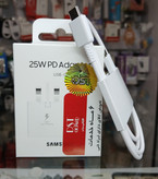 شارژر سامسونگ مدل EP-TA800 25W سه پین همراه کابل اصل + تبدیل 3 به 2 هدیه