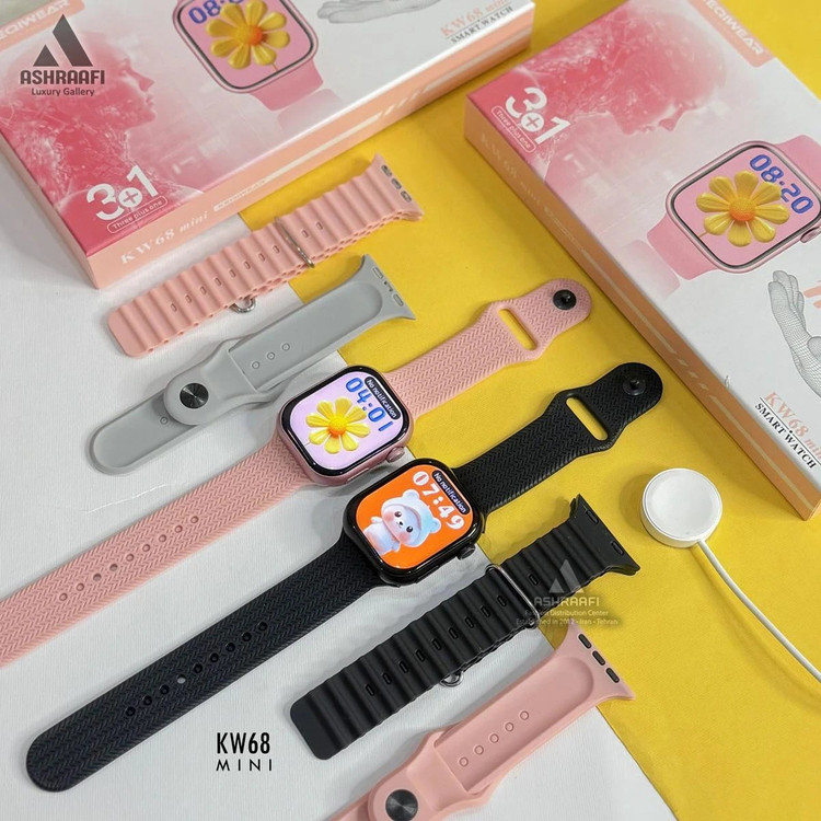 ساعت هوشمند دخترانه مدل KW68 mini با سه بند